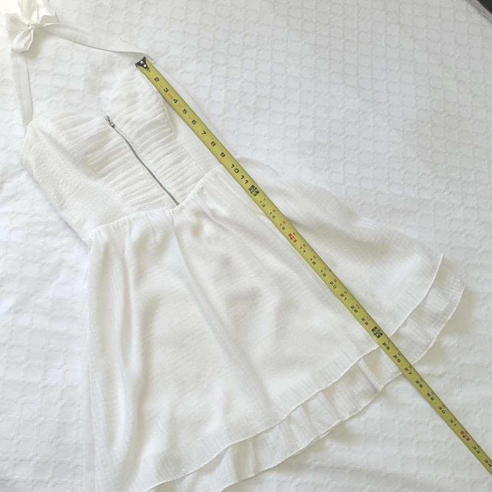 Off White Halter Mini Sundress - Picture 4 of 11